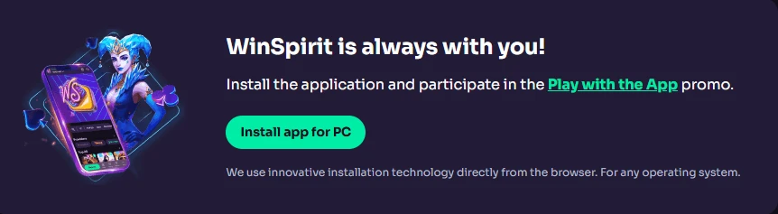 WinSpirit Casino app banner 1 au